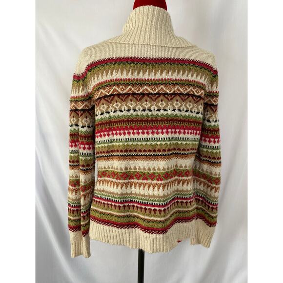 Carolyn Taylor multicolored buttoned collared cardigan - neutrals XL extra large - Picture 2 of 10